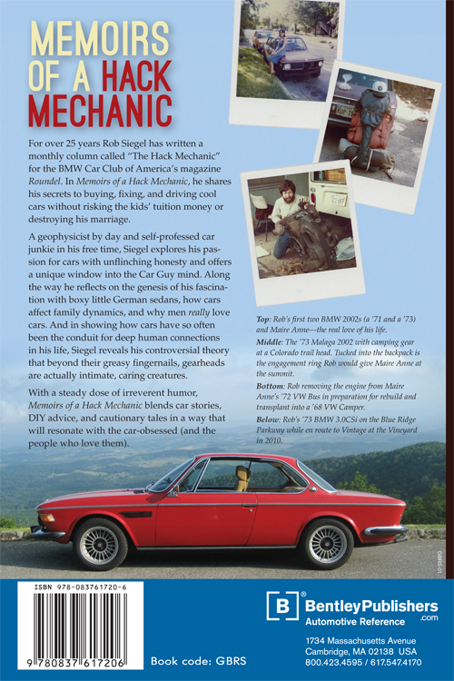 Memoirs of a Hack Mechanic - Rob Siegel back cover