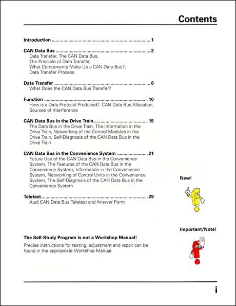 Audi CAN Data Bus Design and Function Technical Service Training Self-Study Program Table of Contents
