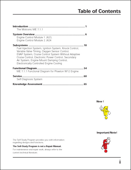 Volkswagen Phaeton W12 Engine Management System Design and Function Technical Service Training Self-Study Program Table of Contents