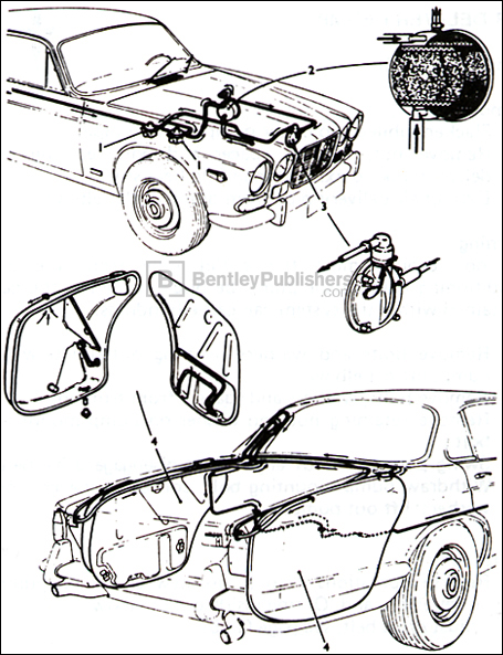 Jaguar XJ6 fuel evaporative loss control system.
Excerpted illustration from Jaguar XJ6 Series 1, 2.8 and 4.2 Service Manual: 1969-1973, page QS.3.
(BentleyPublishers.com watermark not printed on actual product.)