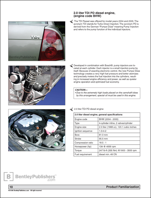 Page 10 from Passat Familiarization section.