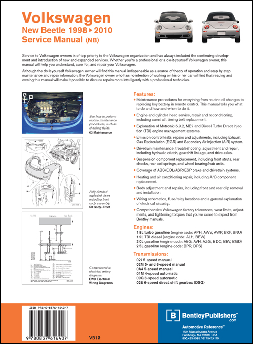 Volkswagen New Beetle Service Manual: 1998-2010 back cover